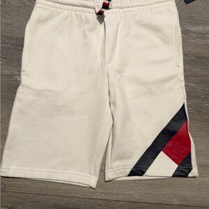 Kids Stylish Tommy Hilfiger White Shorts with Red and Black Accents